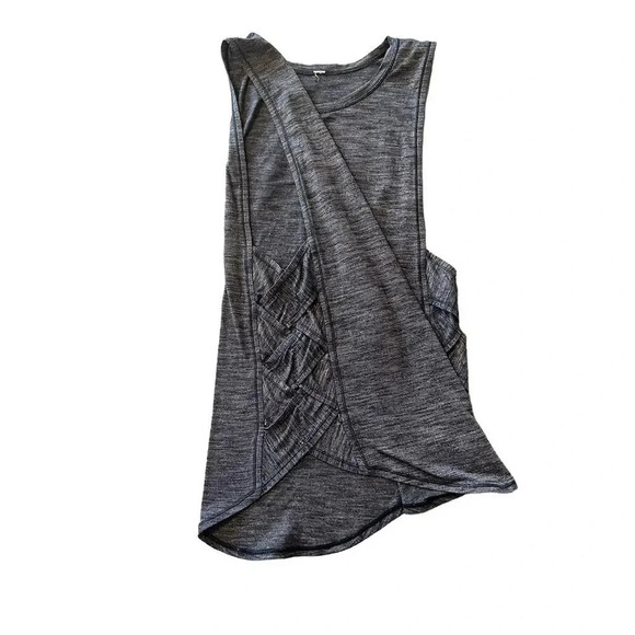 Lululemon Women's Bluish Gray Muscle Tank Top Size M Criss-Cross Detail - Picture 5 of 7